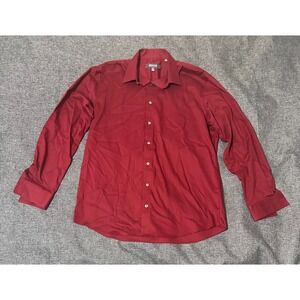 Kenneth Cole Reaction Men's L 16 1/2 34/35 Red Long Sleeve Shirt